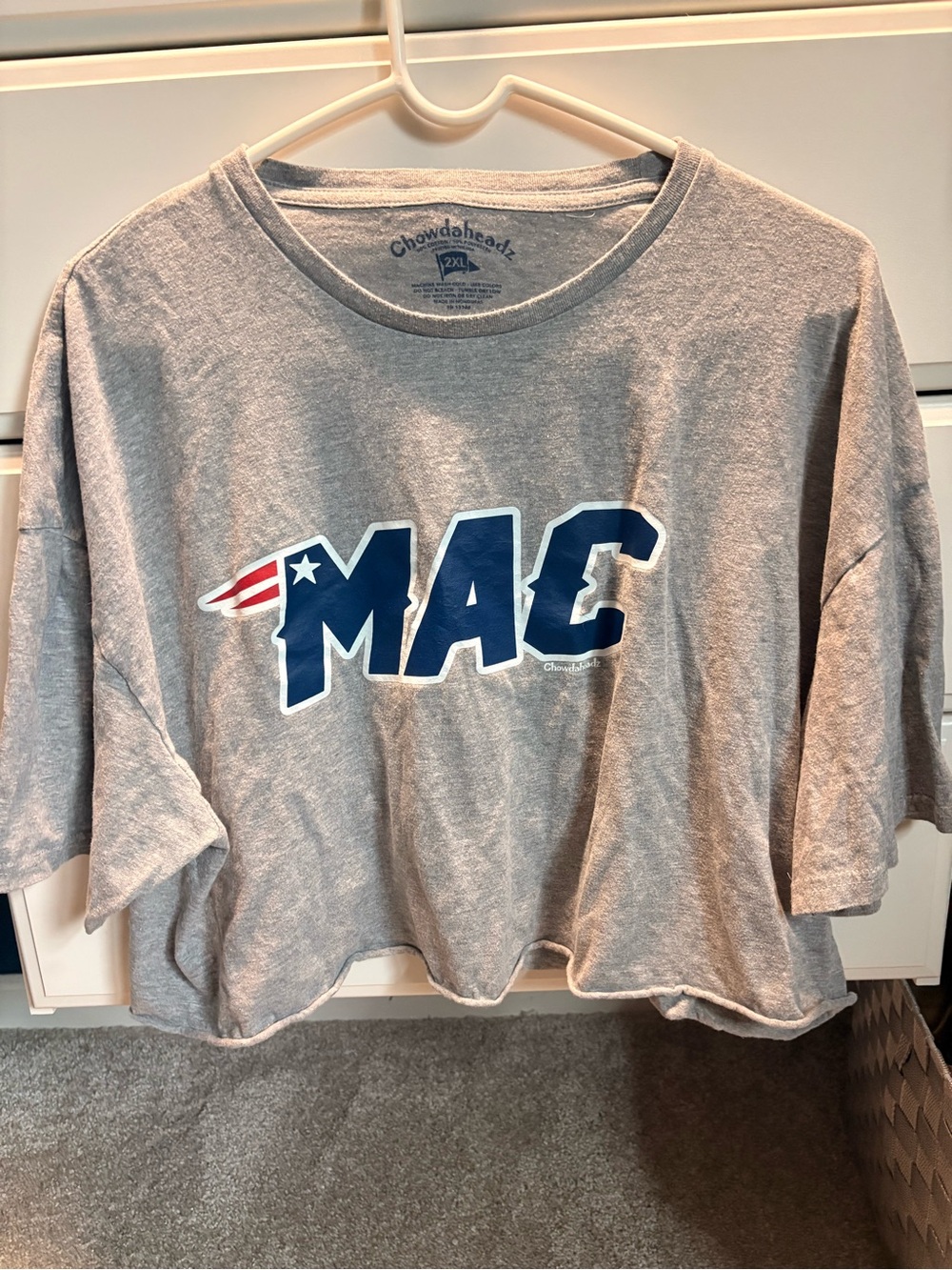 Chowdaheadz Gray 'MAC' Cropped Tee